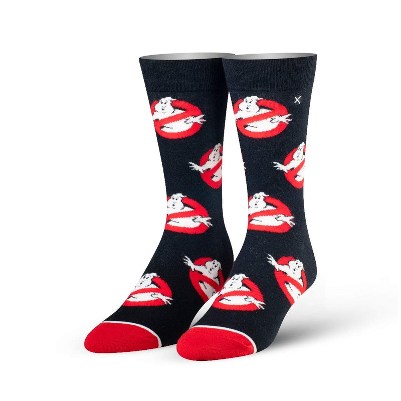 Odd Sox â€“ Ghostbusters No Ghosts Logo Crew Socks â€“ Official Licensed Novelty Unisex Socks â€“ Large Size Comfy Cotton Blend â€“ Fun 80â€™s Movie Gift - Image 1